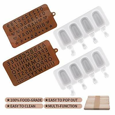 Ice Cream Popsicle Molds Silicone—— Set Of 2 Packs 4 Cavities Homemade Oval I... - Fresh Stock Dated February 2026