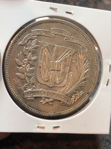 SASA High Grade Original1939 Dominican Republic Silver 1 Peso Silver Crown KM-22 - Fresh Stock Dated December 2025