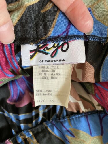 VTG 80’s *deadstock* Floral Foliage Tropical Print cotton Midi skirt 12 - Fresh Stock Dated February 2026