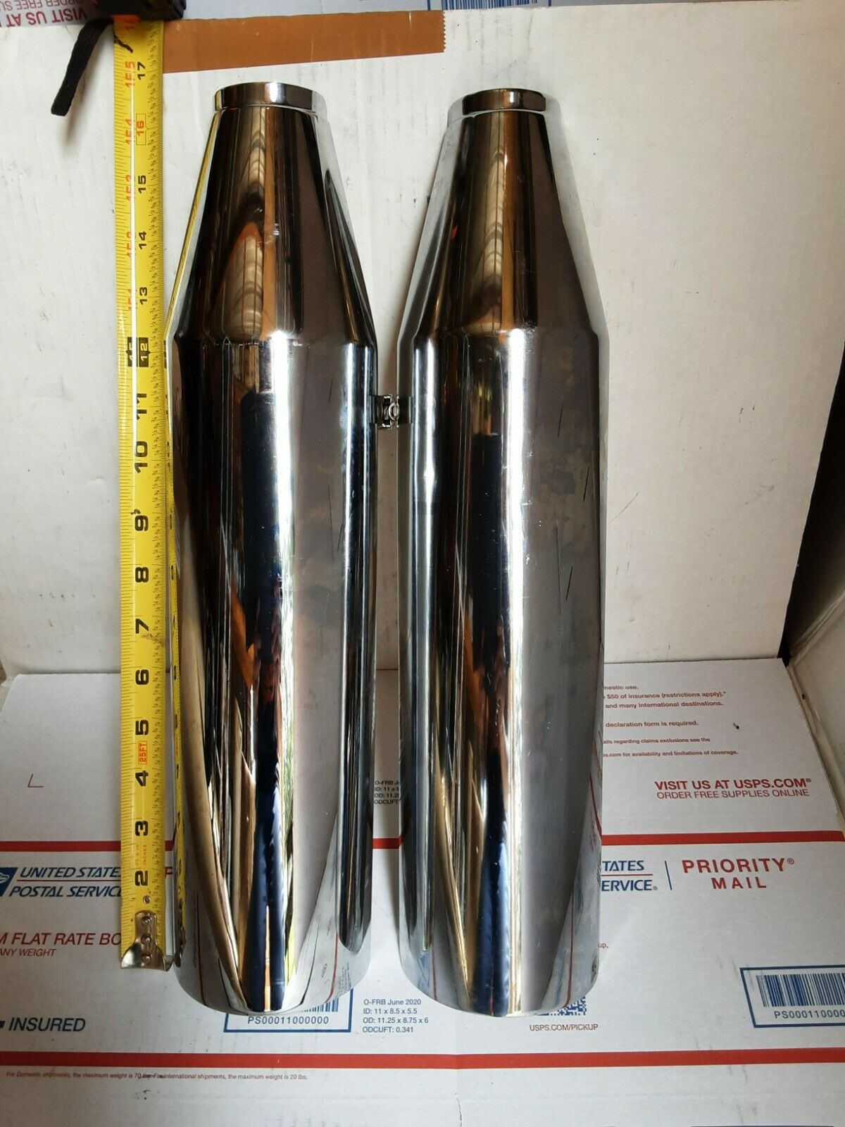 OEM Harley Softail Heritage Classic Chrome Heat Shields - Fresh Stock Dated February 2026