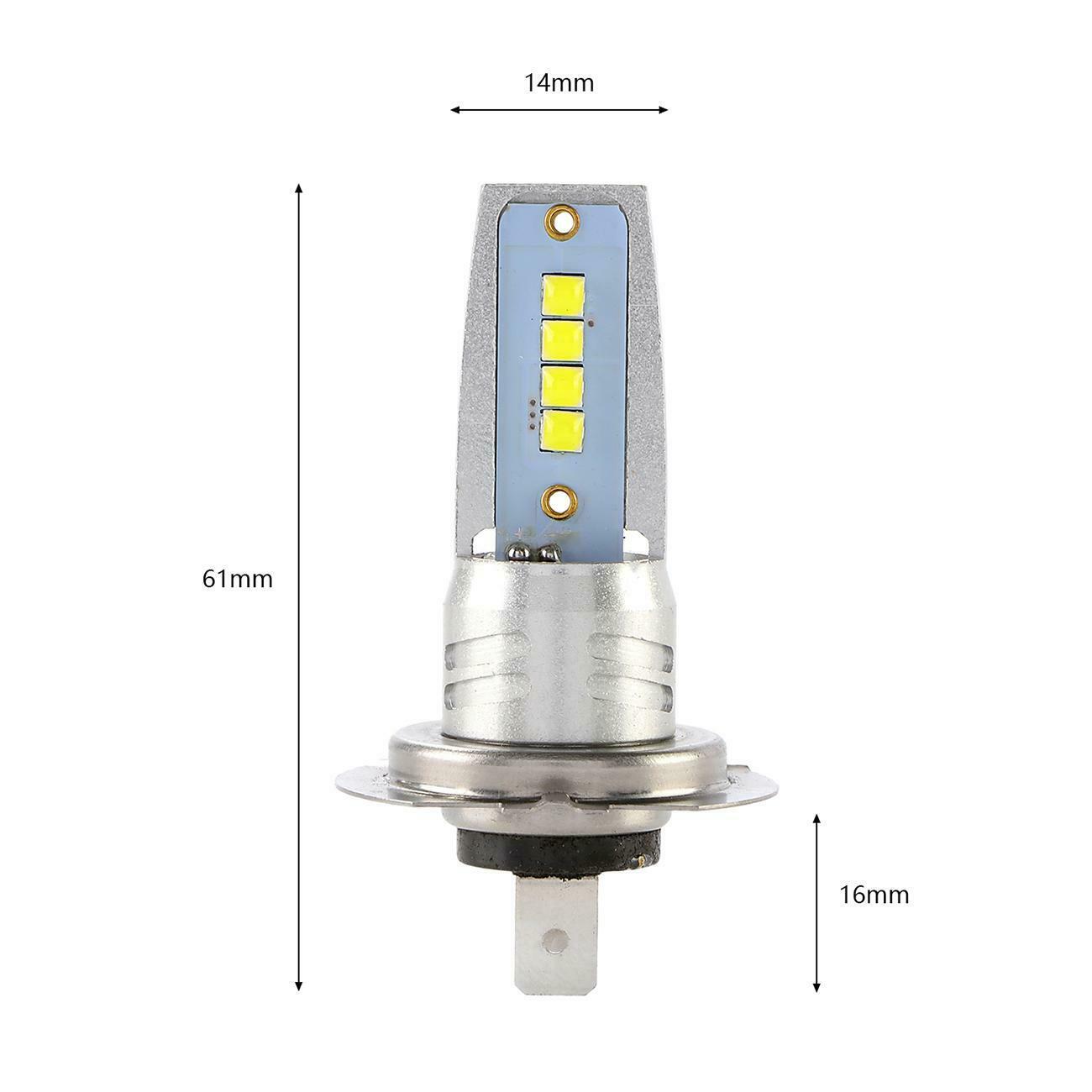H7 Motorcycle LED Headlights Bulbs Kit High/Low Beam 120W 12000LM 6000K White - Fresh Stock Dated February 2026