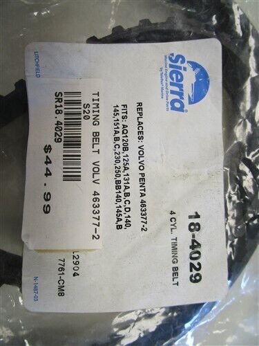 SIERRA 18-4029 4 CYCLE TIMING BELT REPLACES VOLVO PENTA 463377-2 MARINE BOAT - Fresh Stock Dated February 2026