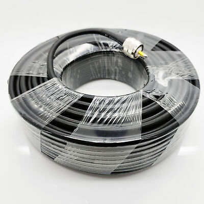 UHF Male (Plug) to UHF Male (Plug) LMR240 Cable Assembly, 1200 inch (100 ft) - Fresh Stock Dated December 2025