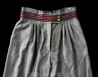 Size 10 Thierry Mugler Pants 1970s Boho Ladies Gaucho Trouser Gray Wool Ribbon - Fresh Stock Dated March 2026