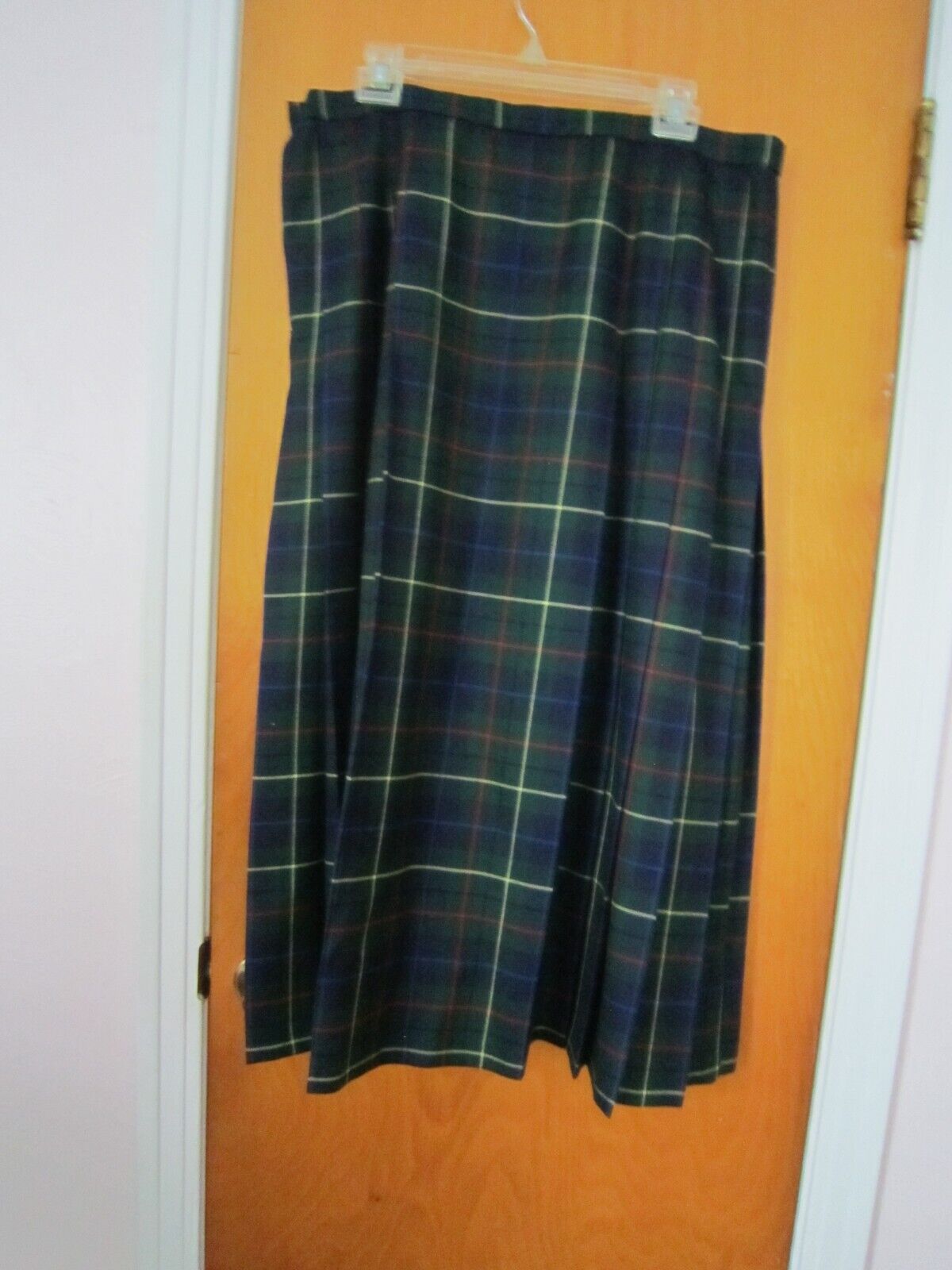 Vintage PENDLETON Signature Tartan Virgin Wool PLEATED PLAID SKIRT Size 18 - Fresh Stock Dated March 2026