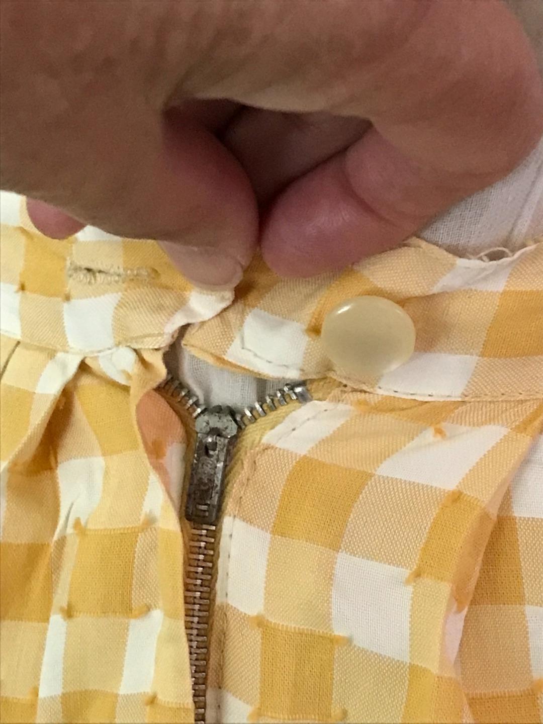 Vintage 1950s Skirt Handmade Pleated Dirndl Dotted Gingham Waist 25 - Fresh Stock Dated March 2026