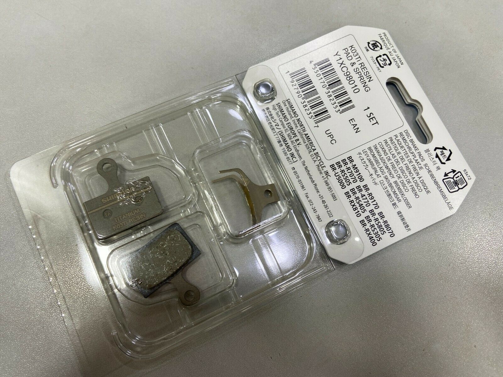 Shimano XTR K03Ti Titanium Resin Disc Brake Pads w/ Spring - Fresh Stock Dated February 2026