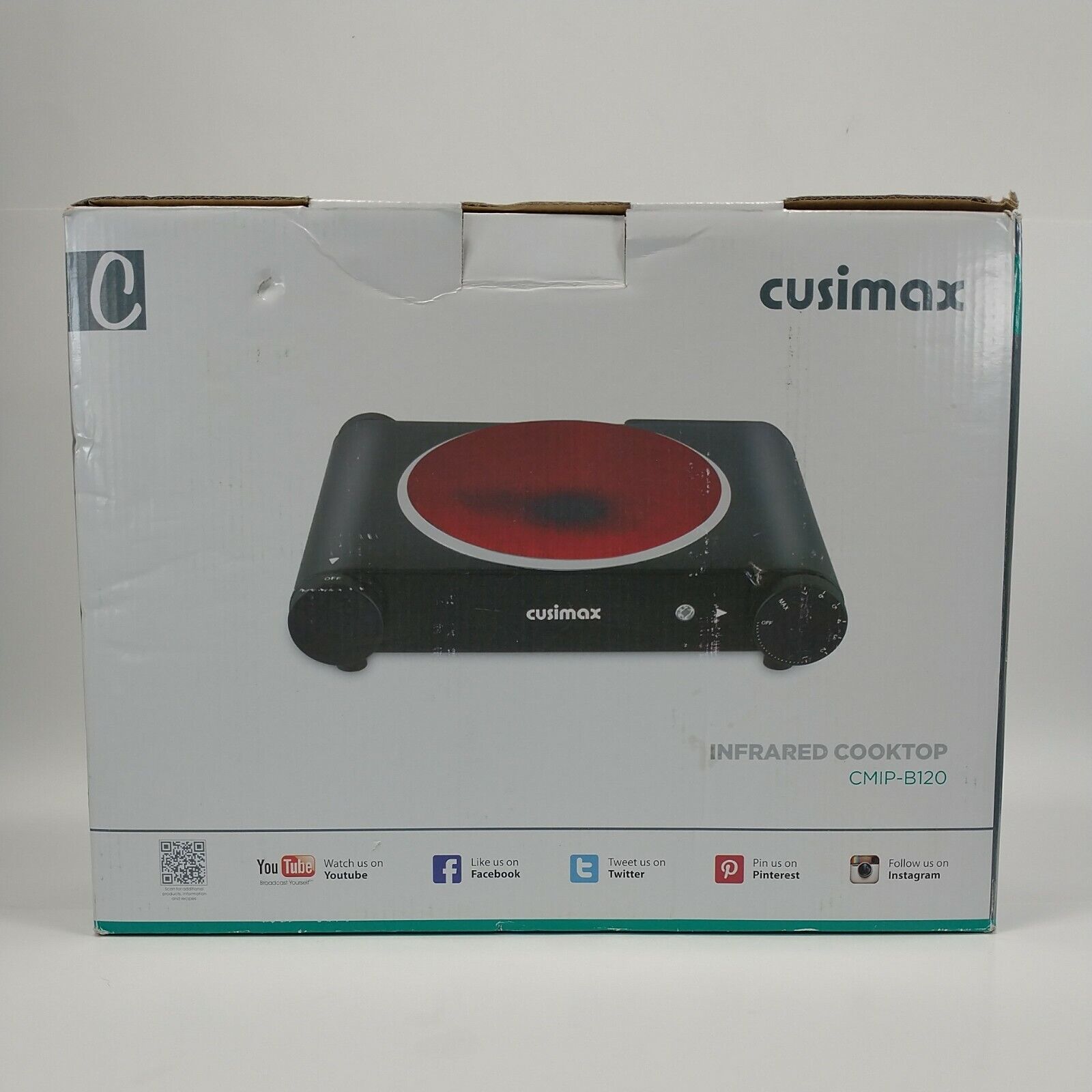 Cusimax Infrared Ceramic Hot Plate Portable Electric Single Cooktop CMIP-B120 - Fresh Stock Dated February 2026