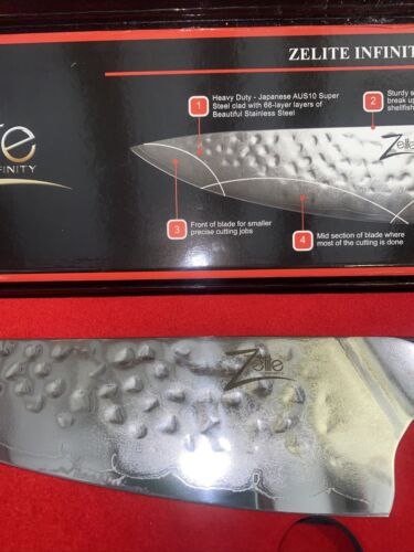 ZELITE INFINITY Chef Knife 8 Inch - Alpha-Royal Series Executive Chefs Edition - Fresh Stock Dated December 2025