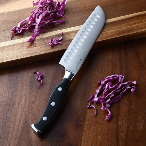 McCook 15pcs Kitchen Knives Cutlery Block Set Stainless Steel Built-in Sharpener - Fresh Stock Dated December 2025