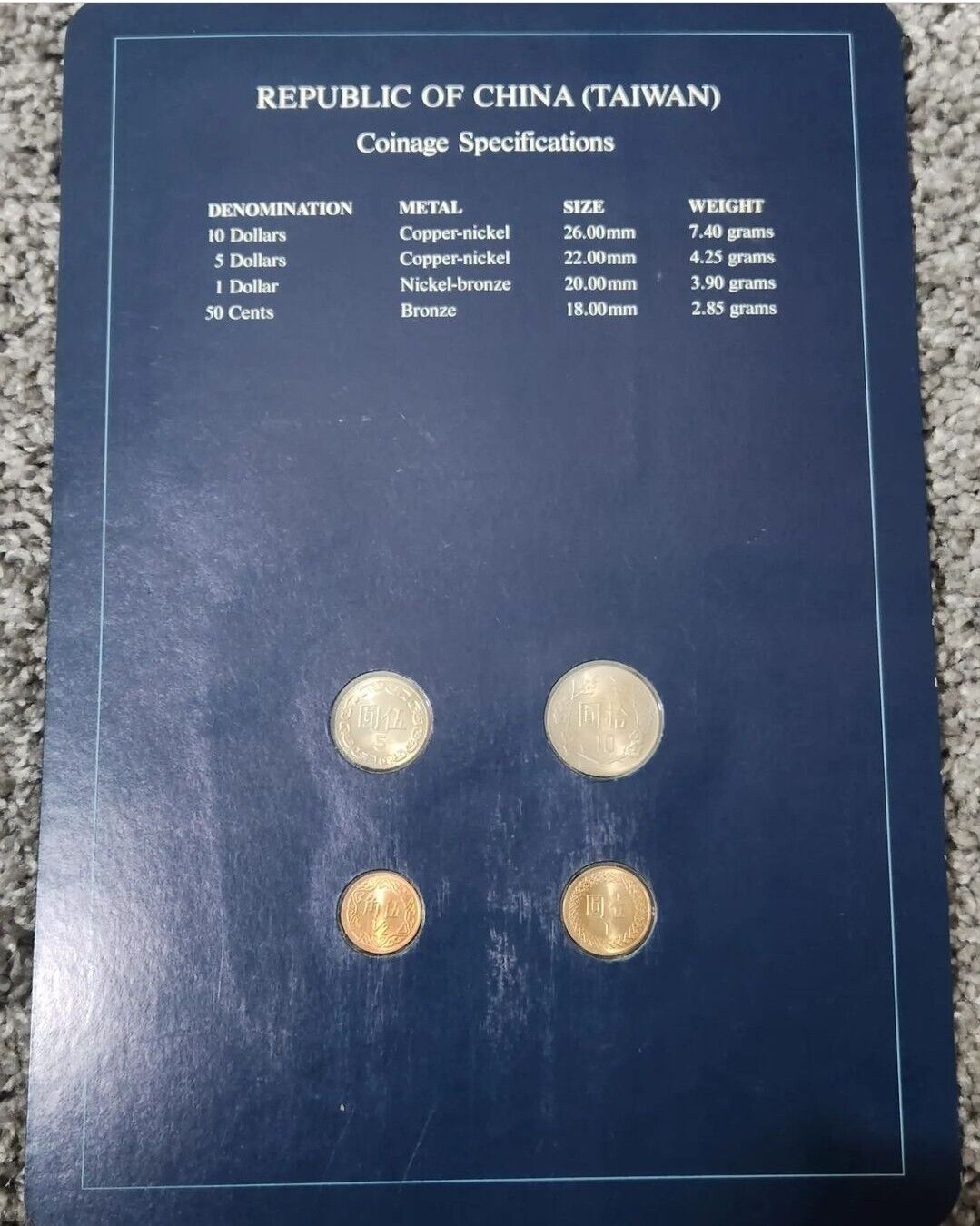 Type Sets of All Nations Republic of China (Taiwan) Postmark 4 Coins & Stamp - Fresh Stock Dated February 2026