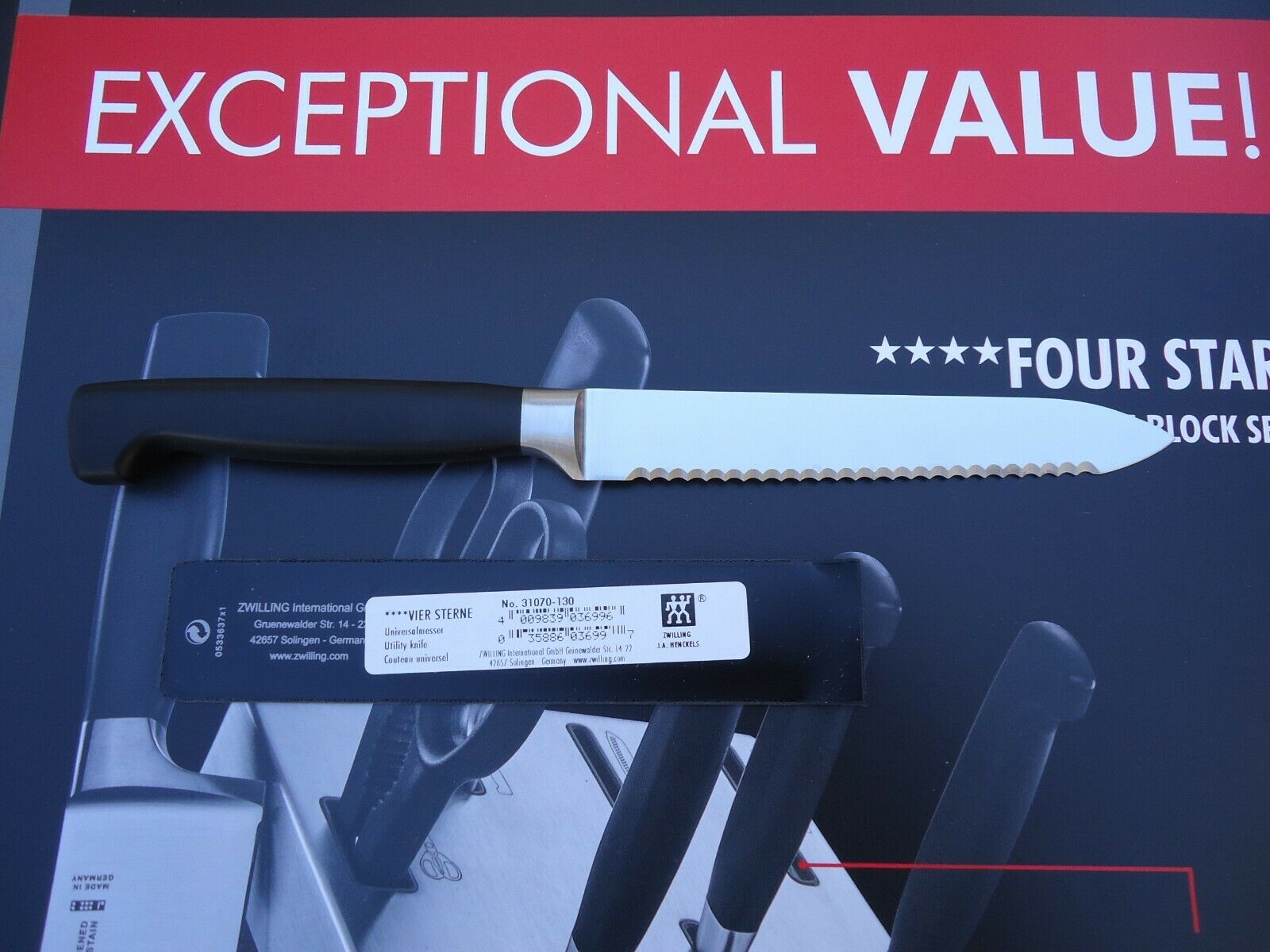 NEW ZWILLING J.A. Henckels Four Star 5