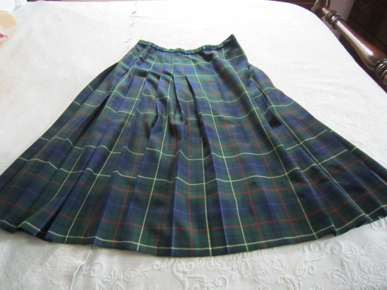Vintage PENDLETON Signature Tartan Virgin Wool PLEATED PLAID SKIRT Size 18 - Fresh Stock Dated March 2026