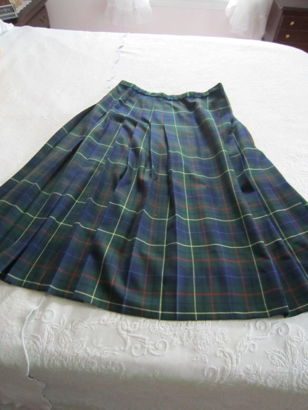 Vintage PENDLETON Signature Tartan Virgin Wool PLEATED PLAID SKIRT Size 18 - Fresh Stock Dated March 2026