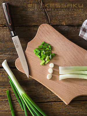 Kessaku 5.5-Inch Utility Knife - Samurai Series - High Carbon 7Cr17MoV Steel - Fresh Stock Dated December 2025