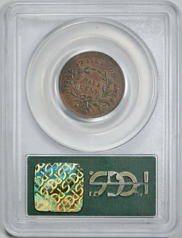 1795 1/2C Liberty Cap Half Cent PCGS AU 53 About Uncirculated OGH CAC Approved ! - Fresh Stock Dated February 2026