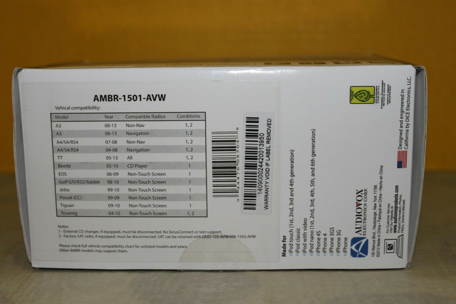 Audiovox AMBR-1501-AVW MediaBridge w/Bluetooth for Select Audi / VW' w BONUS - Fresh Stock Dated February 2026