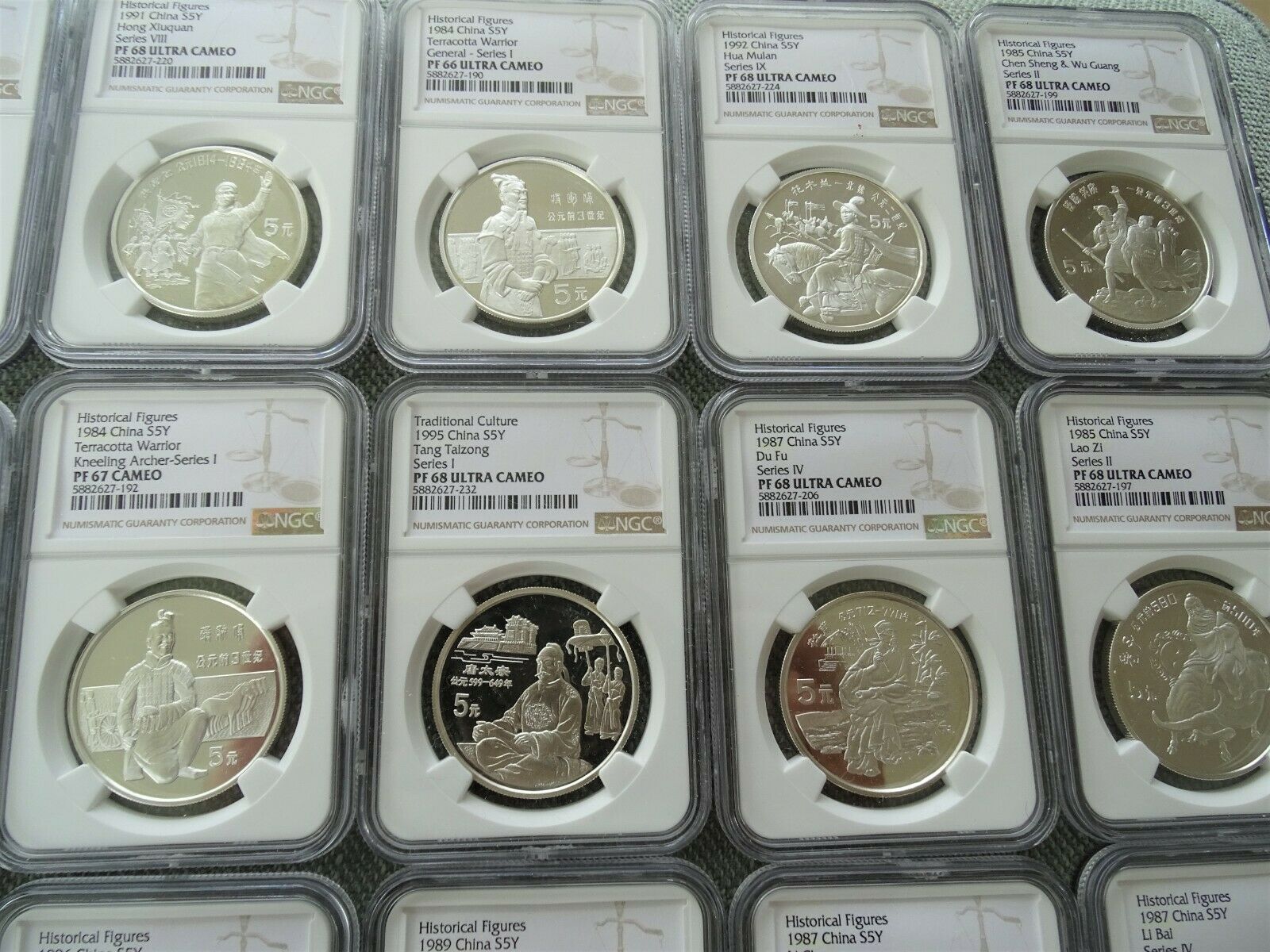 28 pieces China 5 Yuan silver coin collection, all NGC certified PF 66-68 - Fresh Stock Dated February 2026