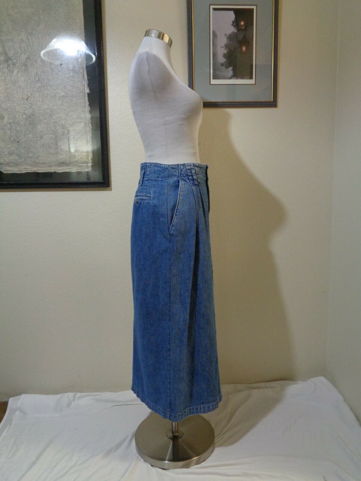 80s BANANA REPUBLIC SAFARI & TRAVEL CLOTHING CO DENIM HIGH WAIST PENCIL SKIRT - Fresh Stock Dated February 2026