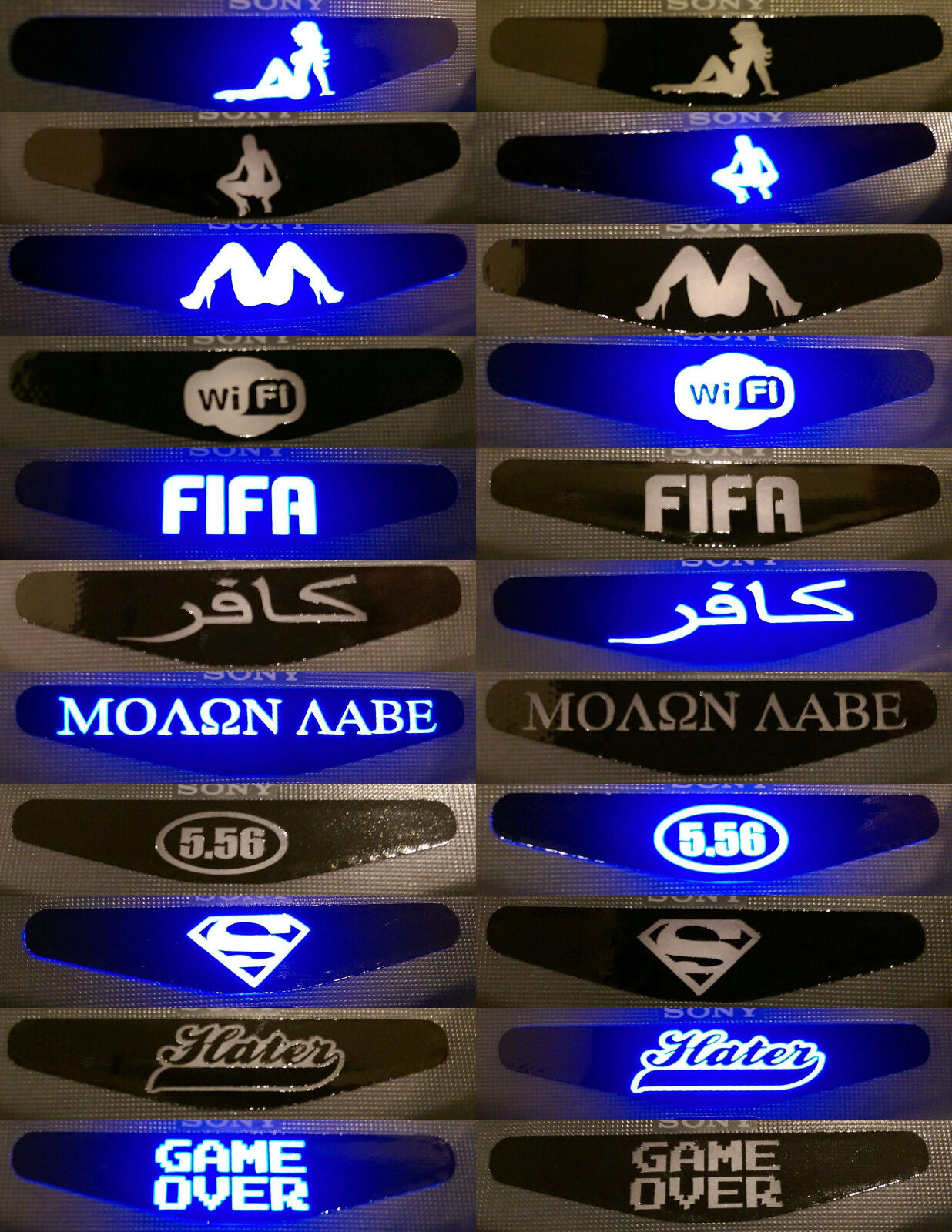 2x PS4 PlayStation Controller LED Light Bar Decal Sticker 80+DESIGNS YOUR CHOICE - Fresh Stock Dated December 2025