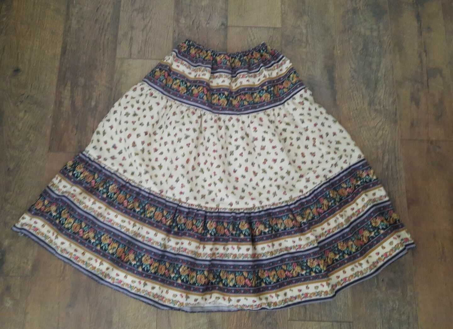 Vintage 70s Women's Maxi Skirt & Vest Set Outfit Size S / 7 Floral Tiered - Fresh Stock Dated March 2026