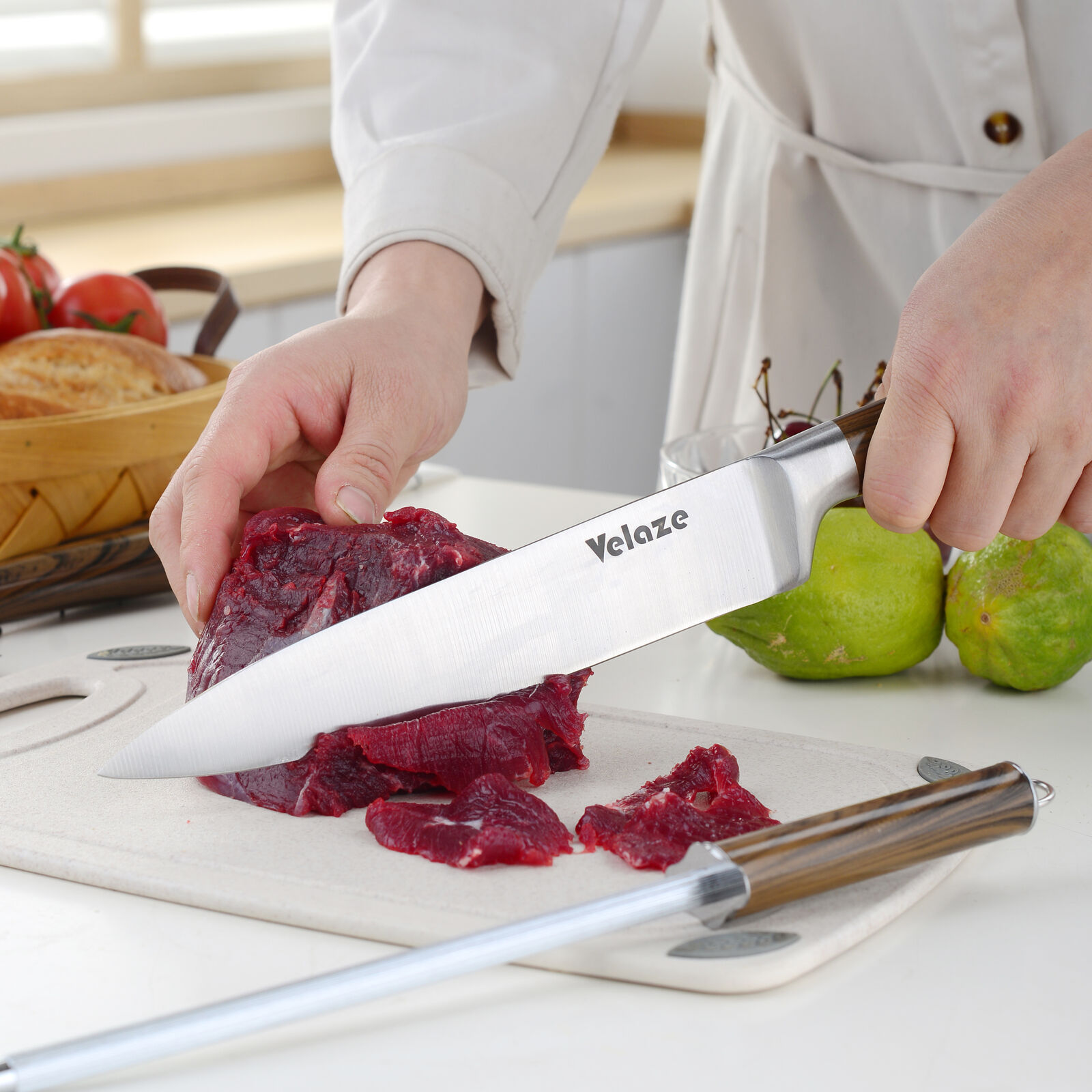 Velaze 8-Pieces Stainless Steel Knife Set Chef Cutlery Kitchen Knives Knife Set - Fresh Stock Dated December 2025