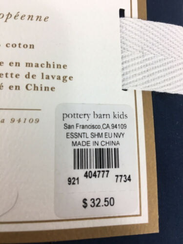 Pottery Barn Teen Essential Solid Twill Euro Sham Navy Blue NEW - Free Shipping - Fresh Stock Dated December 2025