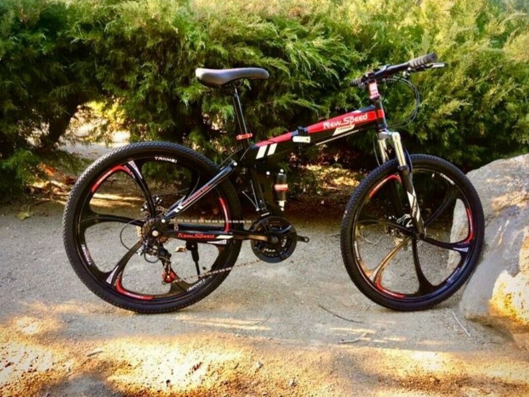 NEW FOLDING MOUNTAIN BIKE MTB 21 SPEED FULL SUSPENSION 26x17 - AUTHENTIC! - Fresh Stock Dated February 2026
