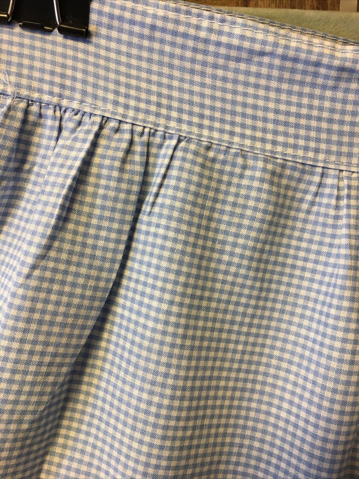 VTG Womens 1950's Gingham Skirt Cotton Blue Tiered Peasant Prairie Small Midi - Fresh Stock Dated March 2026