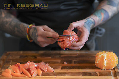 Kessaku 5.5-Inch Utility Knife - Samurai Series - High Carbon 7Cr17MoV Steel - Fresh Stock Dated December 2025