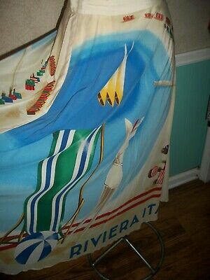 VINTAGE 1990'S SPRING 1993 RALPH LAUREN BLUE LABEL SILK SKIRT RIVIERA ITALIA S M - Fresh Stock Dated December 2025