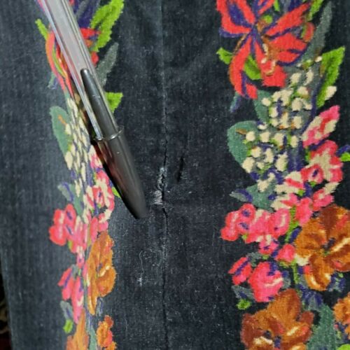 Vintage 1980s Herman Geist Velvet Floral Pleated Skirt Cottagecore Peasant - Fresh Stock Dated February 2026