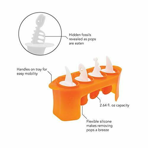 Tovolo Dino Ice Pop Molds, Flexible Silicone, Easily-Removable, Dishwasher Safe, - Fresh Stock Dated February 2026