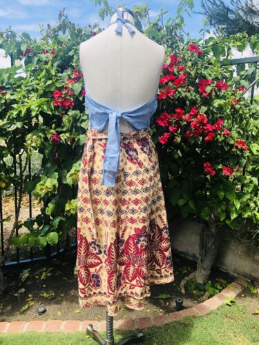 70s Vintage wrap skirt Indian block print Deadstock Floral Print One Size All - Fresh Stock Dated February 2026