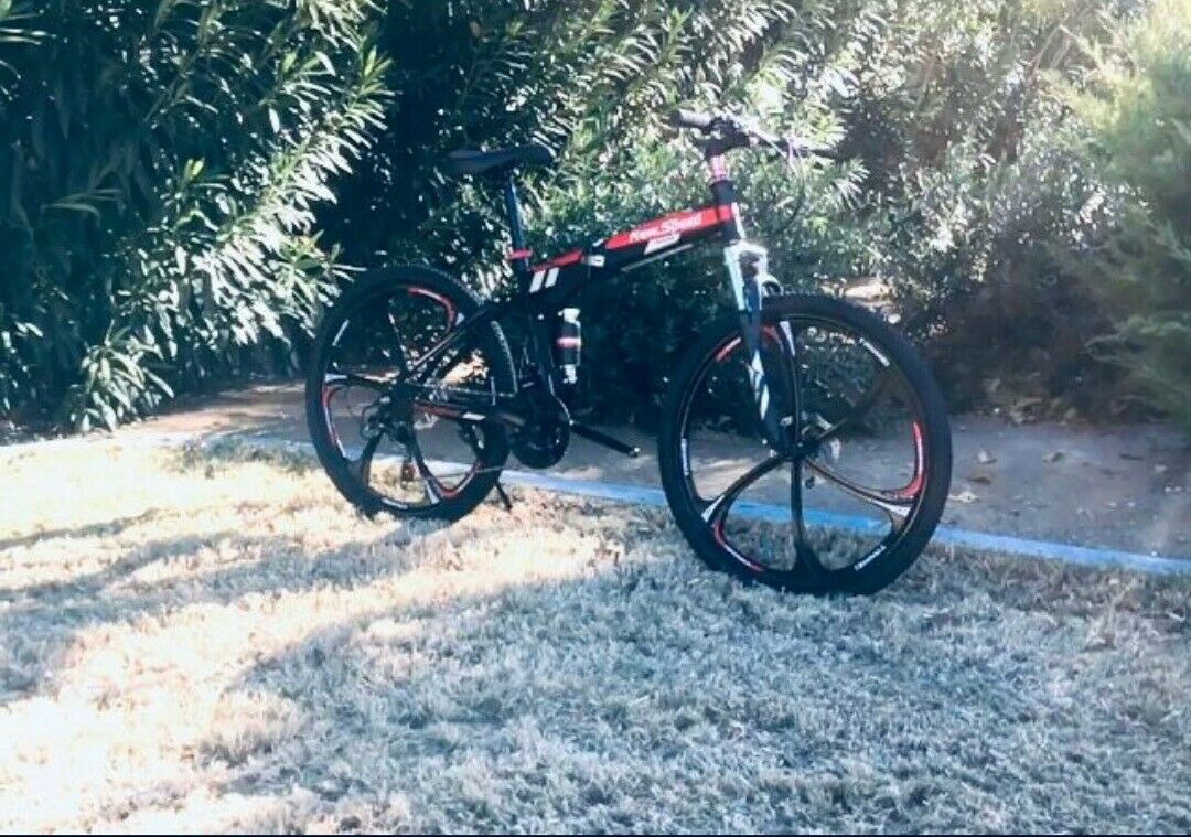 NEW FOLDING MOUNTAIN BIKE MTB 21 SPEED FULL SUSPENSION 26x17 - AUTHENTIC! - Fresh Stock Dated February 2026