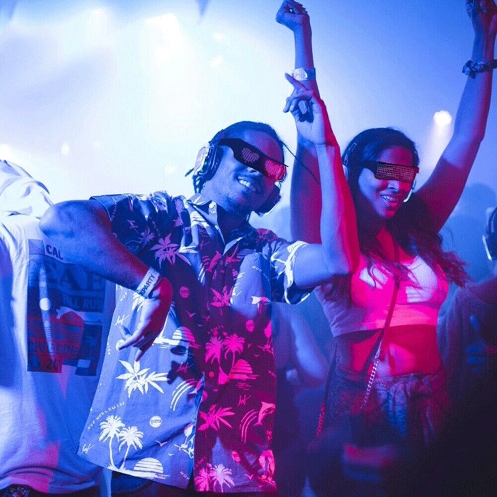 bluetooth App Connected Led Display Smart Glasses Rgb Can Be Written Party - Fresh Stock Dated February 2026