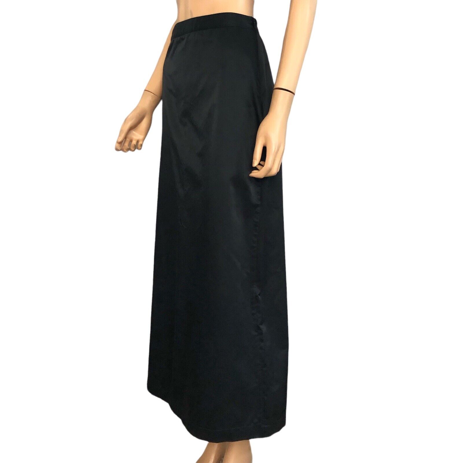 90s Vintage Womens Calvin Klein Maxi Skirt Ankle Length Nylon Black Size 6 - Fresh Stock Dated March 2026