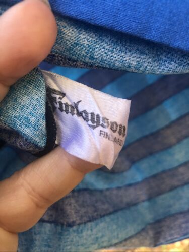 Finlayson Euro Sham Blue Aqua Black Color Block Stripe 31