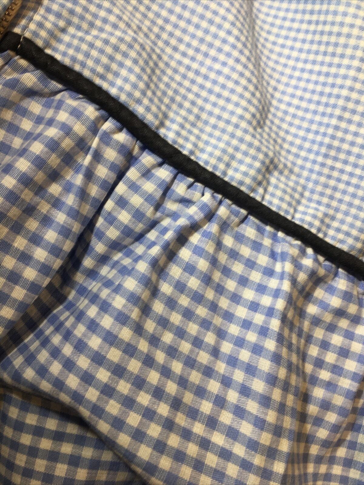VTG Womens 1950's Gingham Skirt Cotton Blue Tiered Peasant Prairie Small Midi - Fresh Stock Dated March 2026