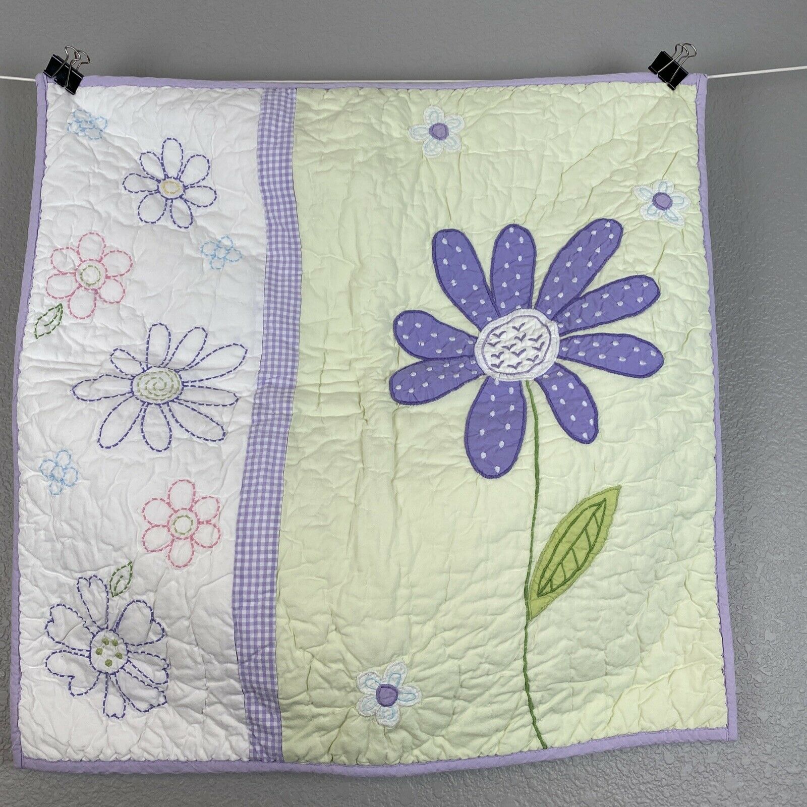 Pottery Barn Kids 26 x 26 Square Pillow Sham Case Quilted Embroidered Floral - Fresh Stock Dated February 2026