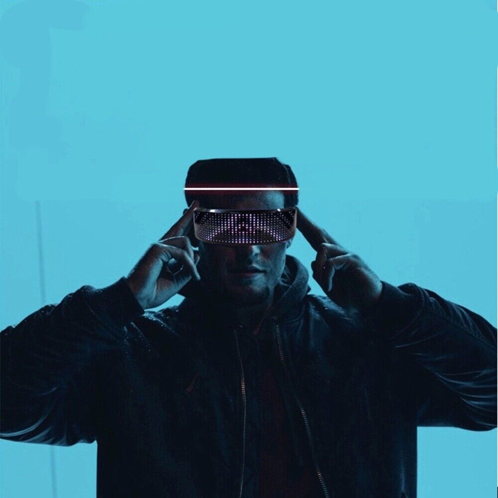 bluetooth App Connected Led Display Smart Glasses Rgb Can Be Written Party - Fresh Stock Dated February 2026