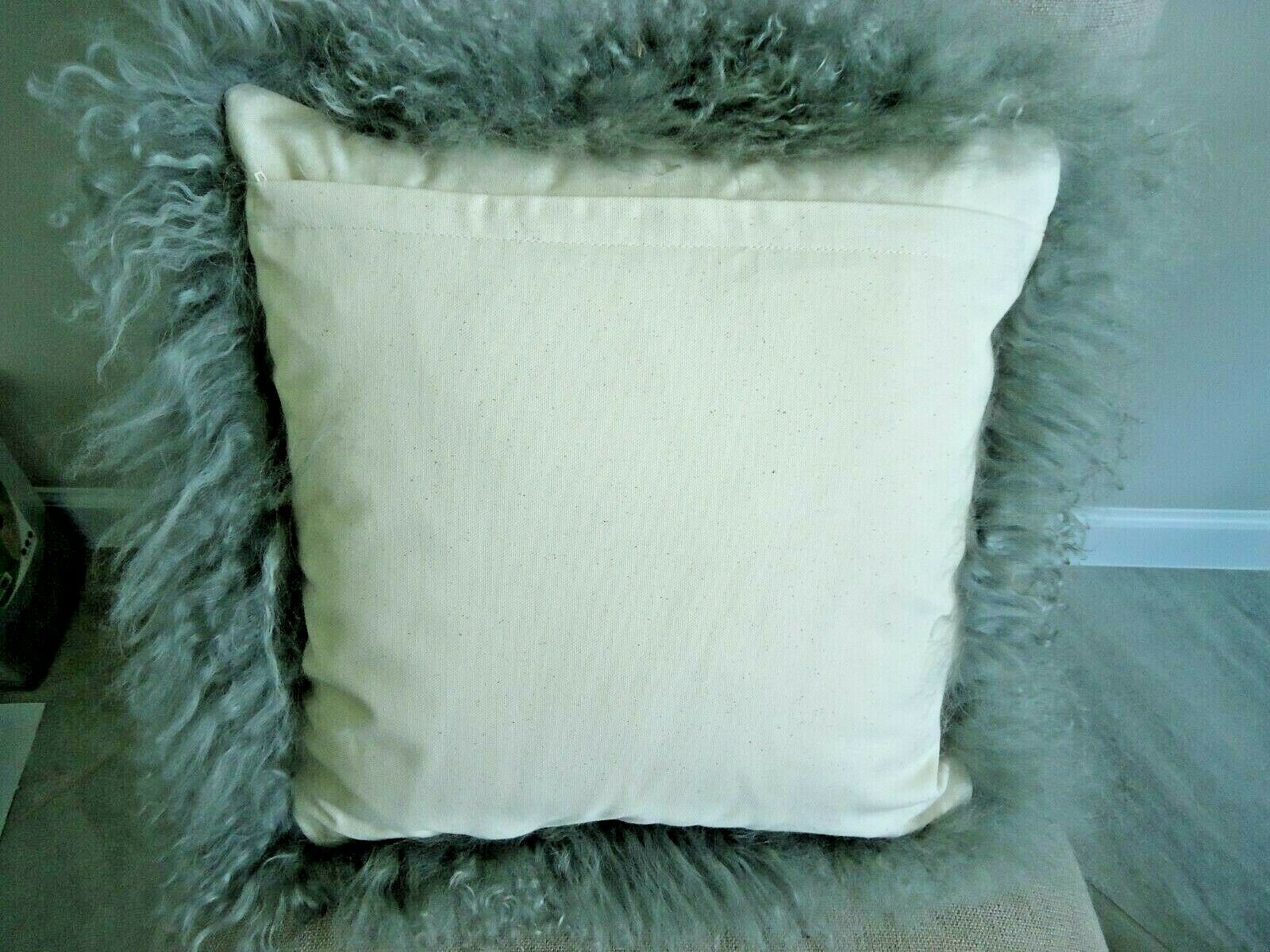 West Elm Mongolian Lamb Pillow and Insert 16 x 16 Grey NWOT - Fresh Stock Dated December 2025