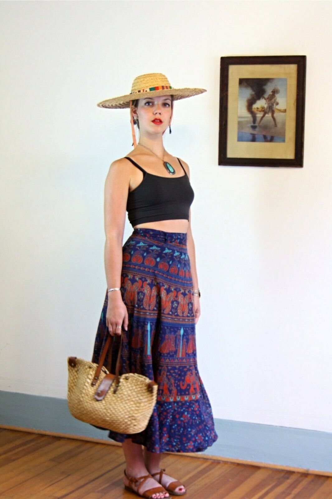 Vintage 70s cotton zadeh GEETA india nassir wrap skirt gauze maryam matta dosa - Fresh Stock Dated February 2026