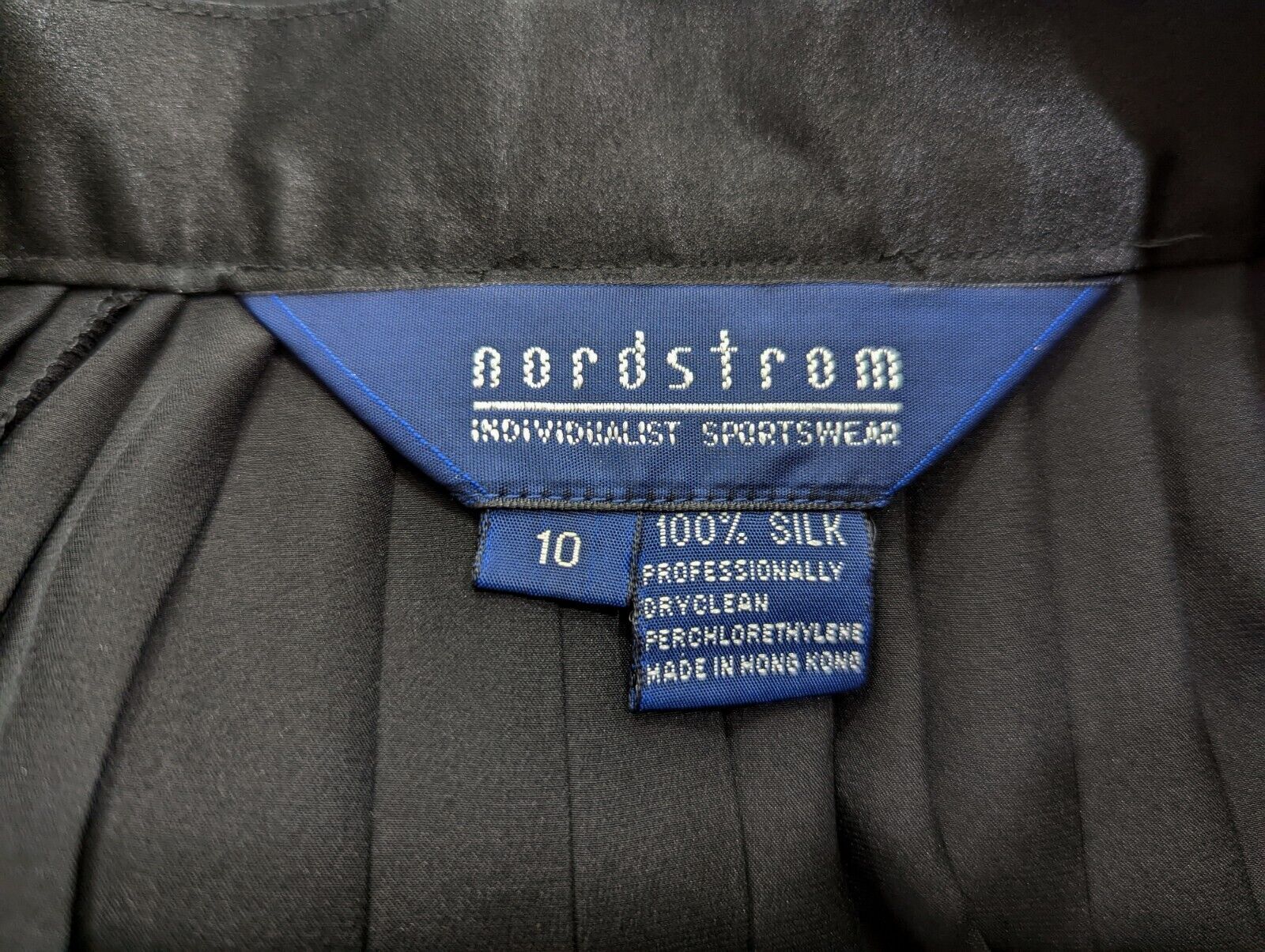 Vintage 80s Skirt Black Silk Pleated Midi Wrap Nordstrom Misses 10 - Fresh Stock Dated March 2026