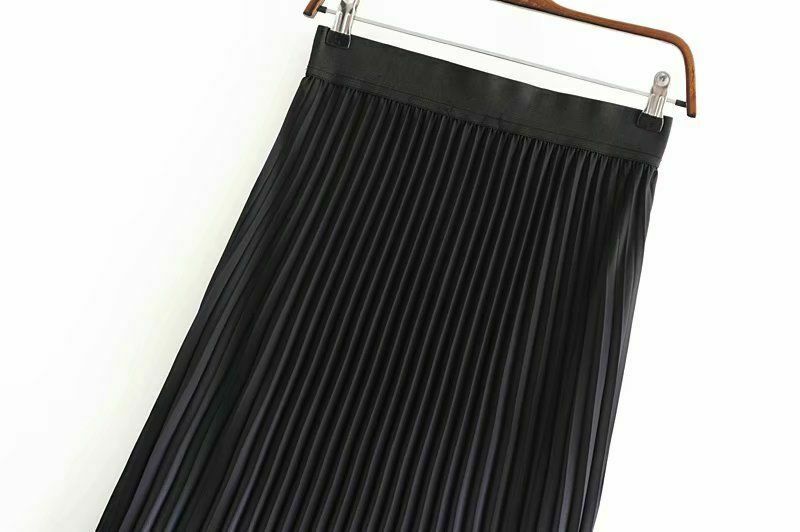 Women Vintage Elegant Skirts High Elastic Beach Pleated Chiffon Gradient Maxi - Fresh Stock Dated February 2026