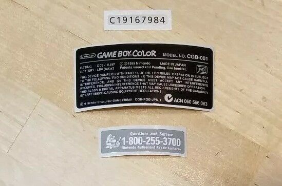 NINTENDO GAME BOY COLOR SPECIAL PIKACHU EDITION **3 REPLACEMENT LABELS SET ONLY* - Fresh Stock Dated December 2025