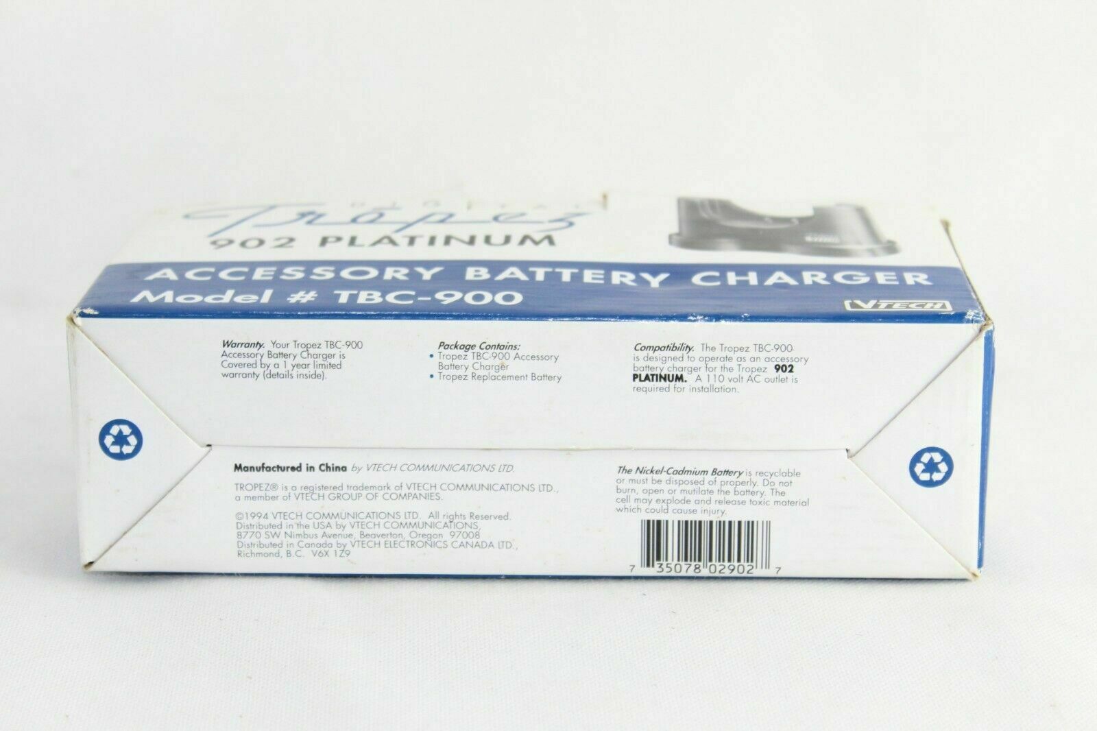 Vtech TBC-900 Accessory Battery Charger for Tropez 902 Platinum **FREE S/H** - Fresh Stock Dated February 2026