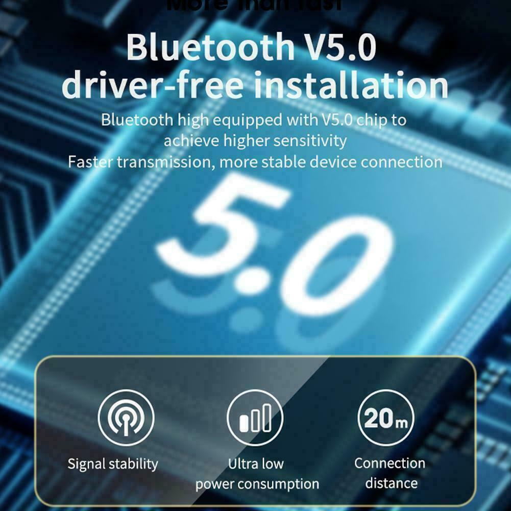 USB Bluetooth V5.0 3.5mm Adapter Plug colorful ambient For car compu light U5Z1 - Fresh Stock Dated February 2026