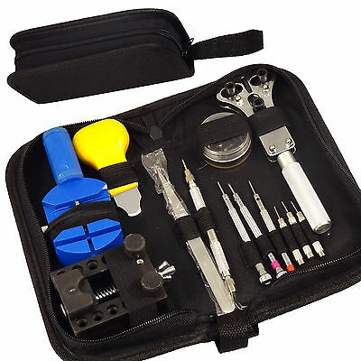 13 pc Watch Repair Tool Kit Zip Case Battery Opener Link Pin Remover Screwdriver - Fresh Stock Dated December 2025