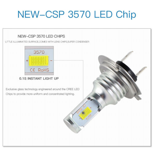 H7 LED Headlight Kit For Kawasaki ZX1000 Ninja 1000 2011-2016 High Low Beam Bulb - Fresh Stock Dated February 2026